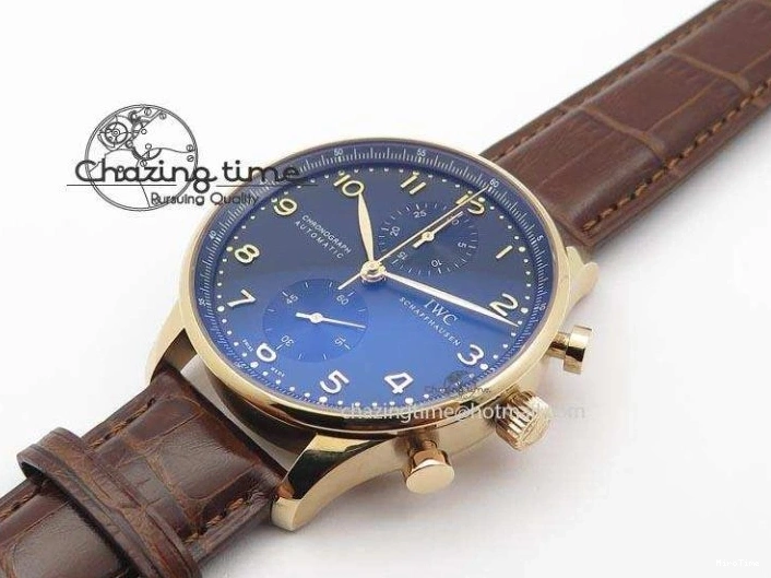 MIROTIME 0414 Portuguese IW371415 ZF 1:1 Best Edition RG Black dial On Brown Leather Strap A Modern 7286